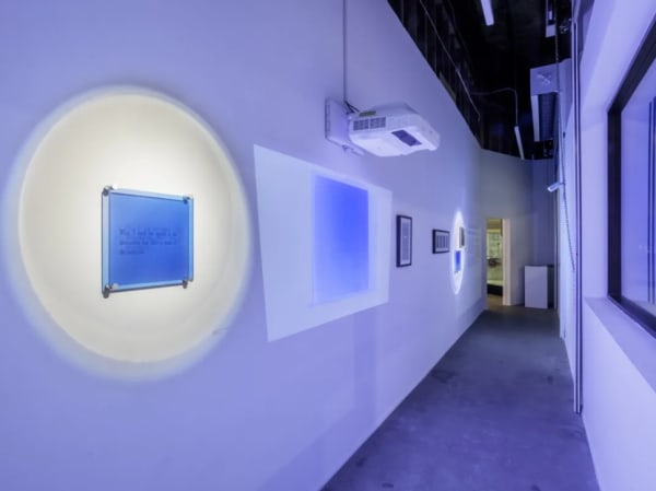 Installation view of "Chloë Bass | #sky #nofilter: Hindsight for a Future America," California African American Museum at Art + Practice (photo by Charles White)