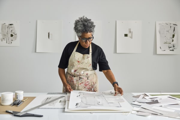 Jennie C. Jones in the studio, 2024. Photo: Joshua Franzos