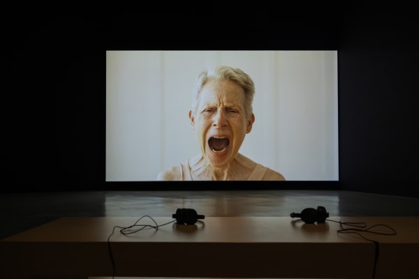 Installation view of Lee Kang Seung’s Skin (2024) as part of Lost & Found: Embodied Archive at SAM at Tanjong Pagar Distripark. Image courtesy of Singapore Art Museum.