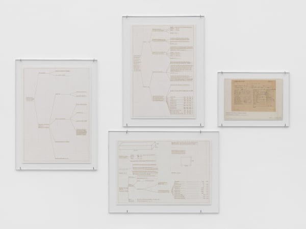 Autorretrato. Estructura. Informe. 9. 6. 72, 1972/2006/2011 Diagrams, prescriptions, photographs, phonocardiogram, plexiglass, wood, sound Dimensions variable Photo: Stefan Altenburger, Photography, Zurich