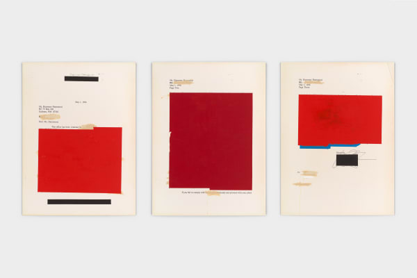 Erasure #7, 2002 Mixed media in 3 parts 48 x 35 3/4 x 1/4 in each (121.9 x 90.8 x 0.6 cm each)