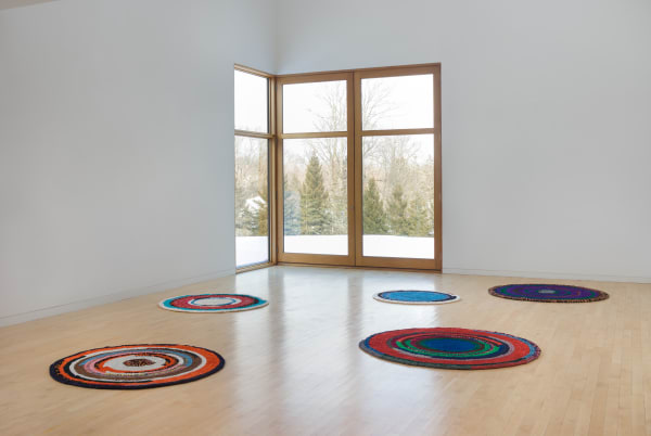 Floorpiece V, IV, II, III, VI, 1973 Cloth and acrylic Dimensions variable Photo: Jason Mandella
