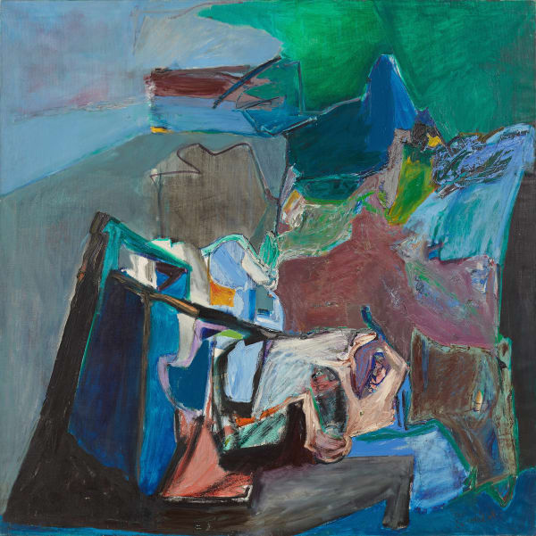 Alborada, 1968 Oil on linen 70 5/8 x 70 3/4 in (179.4 x 179.7 cm) 72 3/8 x 72 1/4 x 2 1/4 in framed (183.8 x 183.5 x 5.7 cm framed) Collection of the Aïshti Foundation