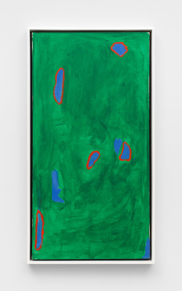 Betty Parsons The Grass and the Wine, 1980 Acrylic on canvas 44 x 23 1/4 in (111.8 x 59.1 cm) 46 x 24 3/4 x 2 1/4 in framed (116.7 x 62.7 x 5.7 cm framed)