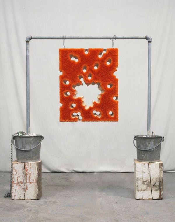 Lot 072311 (the fox, the sallows and the foregone conclusion), 2011 Oil on linen on panel and mixed media 67 x 73 x 13 in (170.2 x 185.4 x 33 cm) Collection of The Tang Teaching Museum at Skidmore College