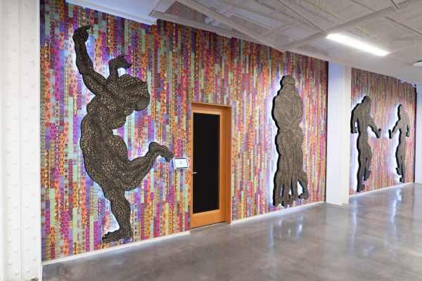 Didier William N’ap Naje Ansamn, N’ap Vole Ansamn, 2021 Installation view Meta Open Arts, New York