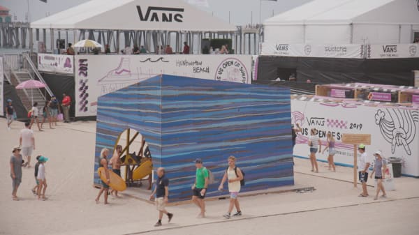 Chris Johanson The Duct Tape Experimental Board Experience and Ocean Awareness Center, 2019 Installation view Vans US Open of Surfing Duct Tape Invitational, 2019, Huntington Beach, CA