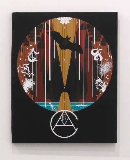 Charley Harper Original painting for CAVES, poster released 2001 Acrylic on canvas 30 x 24 in 76.2 x 60.96 cm