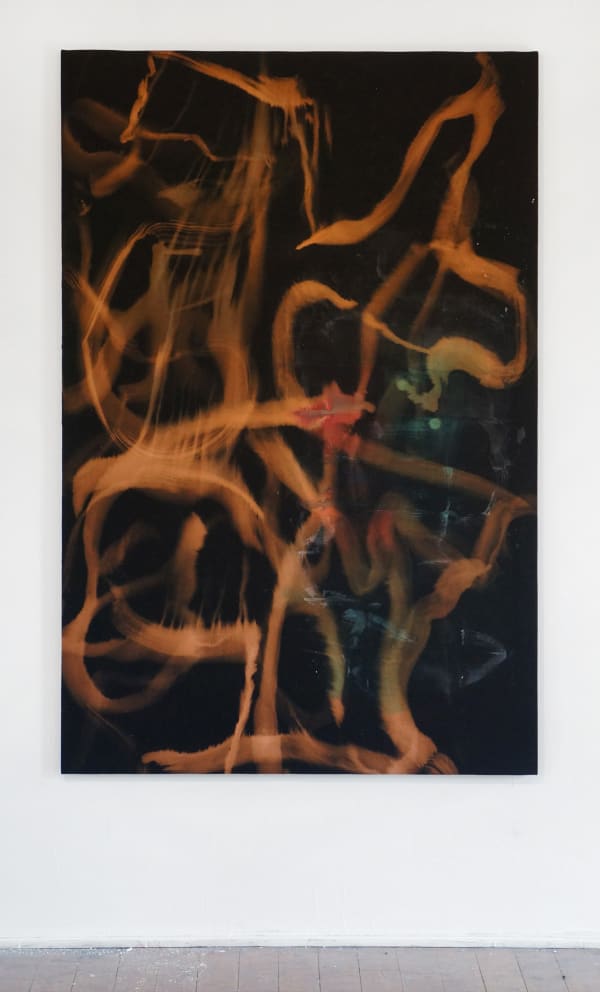 Liam Everett Untitled, 2013 Ink, acrylic, alcohol, discharger and salt on linen 62 1/4 x 40 1/2 in 158.12 x 102.87 cm