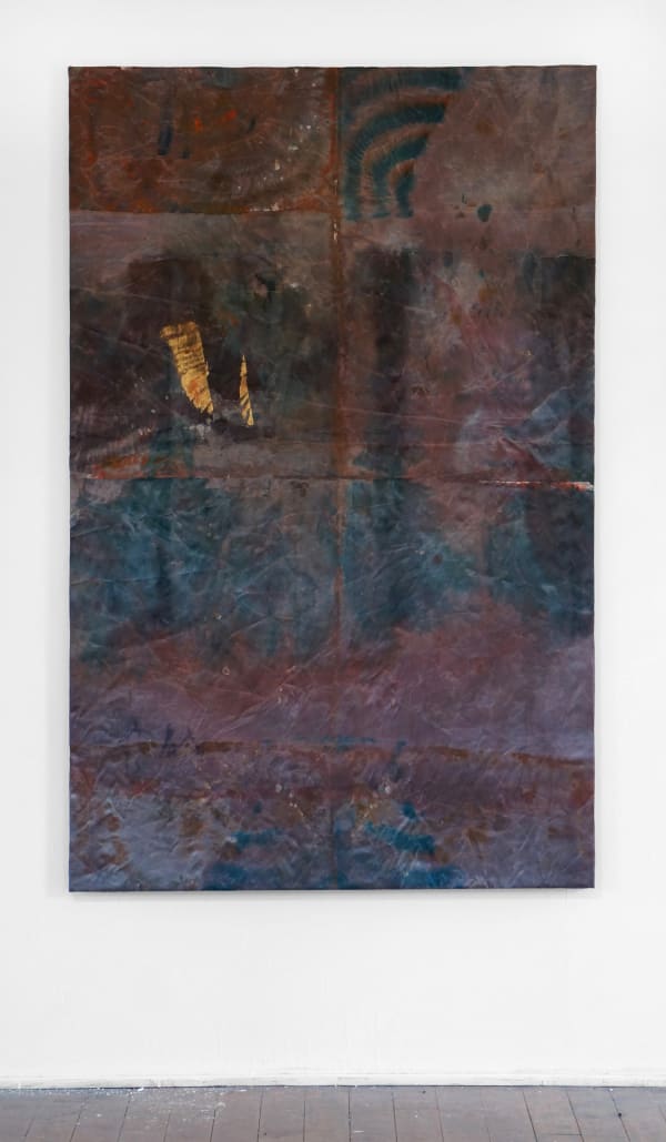 Liam Everett Untitled, 2013 Ink, acrylic, alcohol, discharger and salt on silk 62 1/4 x 40 1/2 in 158.12 x 102.87 cm
