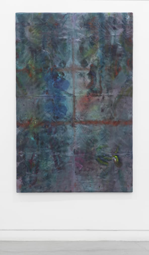 Liam Everett Untitled, 2013 Ink, acrylic, alcohol, discharger and salt on silk 62 1/2 x 40 1/2 in 158.75 x 102.87 cm