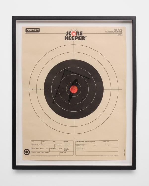 Lynn Hershman Leeson Score Keeper, 2012 Mixed media with digital print on mirror 17 1/2 x 13 1/2 in 44.5 x 34.3 cm Framed: 20 1/2 x 16 1/2 in 52.1 x 41.9 cm