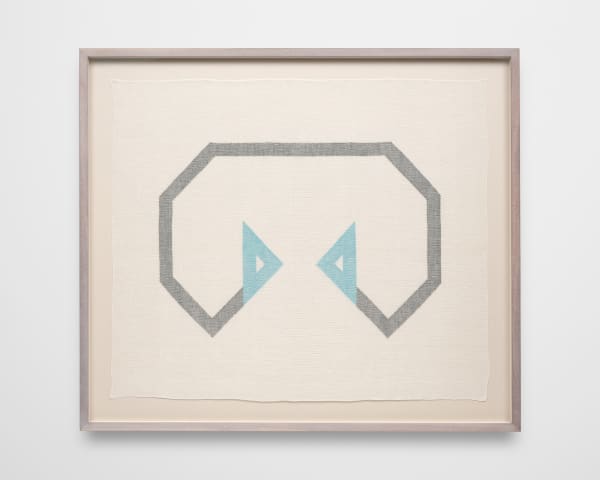 Ruth Laskey Twill Series (Hunter Green/Bahama Blue), 2019 Hand-woven and hand-dyed linen 27 1/2 x 32 1/2 in 69.8 x 82.5 cm Framed: 33 x 38 in 83.8 x 96.5 cm