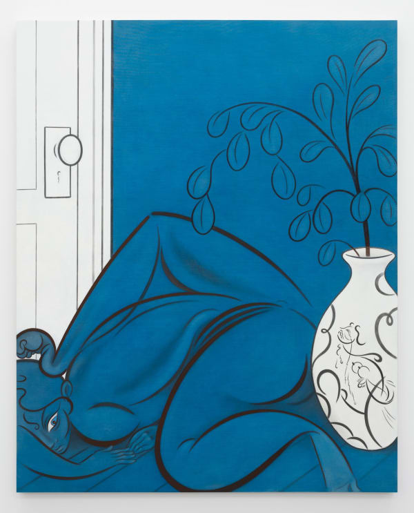 Koak Hot Boredom, 2020 Signed and dated on verso Acrylic, ink, chalk, graphite and oil on linen mounted to panel 77 1/2 x 62 in 196.8 x 157.5 cm