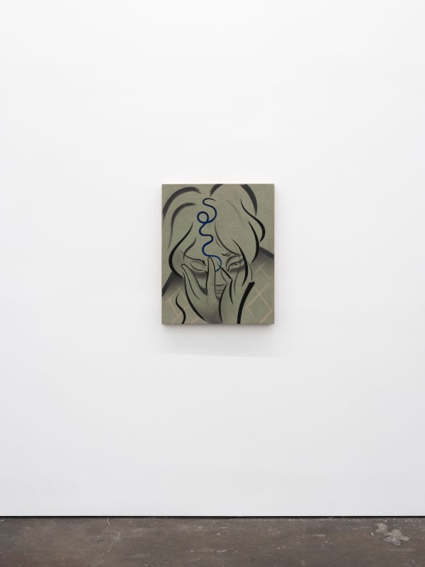 Koak The Mask, 2020 Signed and dated on verso Acrylic, graphite, and pastel on linen mounted to panel 30 x 24 in 76.2 x 61 cm