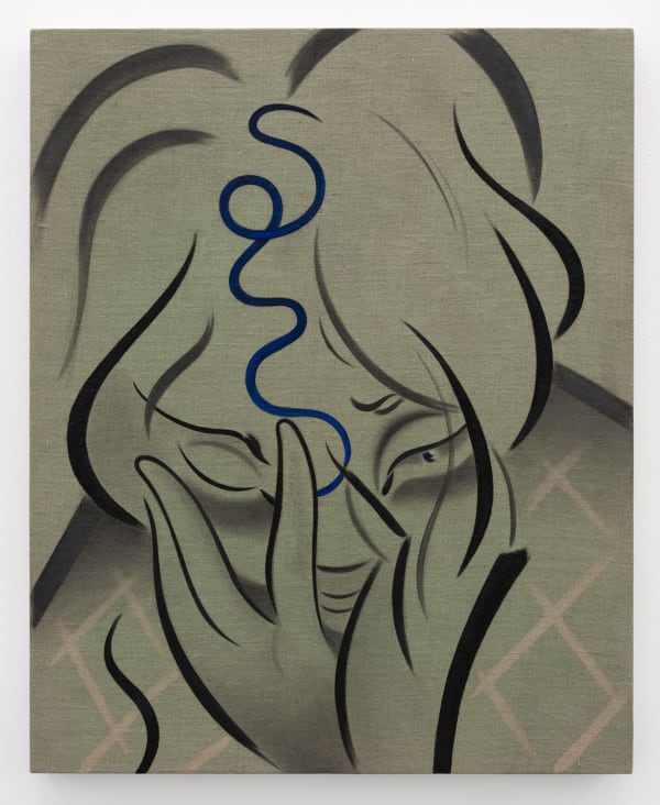 Koak The Mask, 2020 Signed and dated on verso Acrylic, graphite, and pastel on linen mounted to panel 30 x 24 in 76.2 x 61 cm