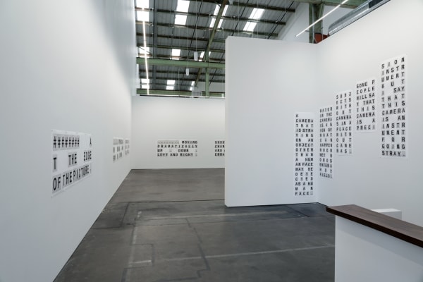 Shannon Ebner WET WORDS IN A HOT FIELD, 2019 Installation view