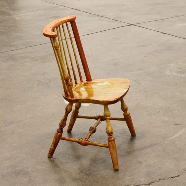 Chris Johanson Chair 3, 2018 Wood, paint 33 x 21 1/2 x 19 in 83.8 x 54.6 x 48.3 cm