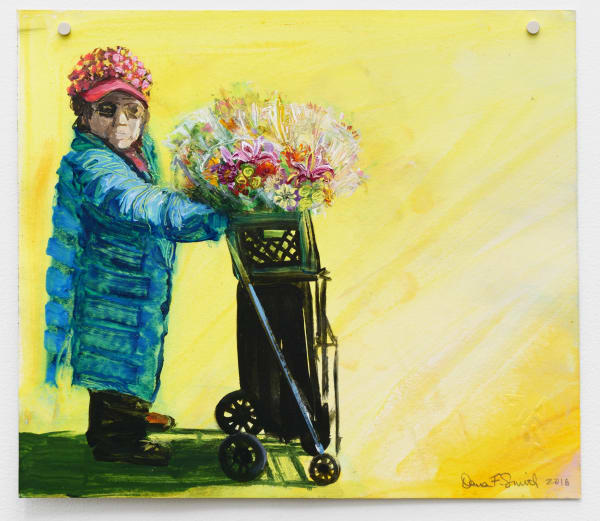 Dana Smith Flower Lady, 2018 Acrylic on paper 11 1/2 x 13 1/2 in 29.2 x 34.3 cm
