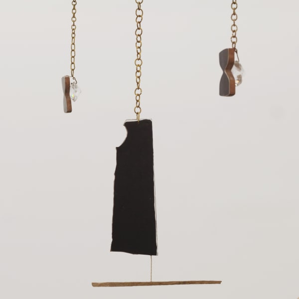 Will Rogan Elliot (detail), 2018 Wood, paint, necklace chain, brass, paint, prisms 36 x 30 x 17 in 91.4 x 76.2 x 43.2 cm