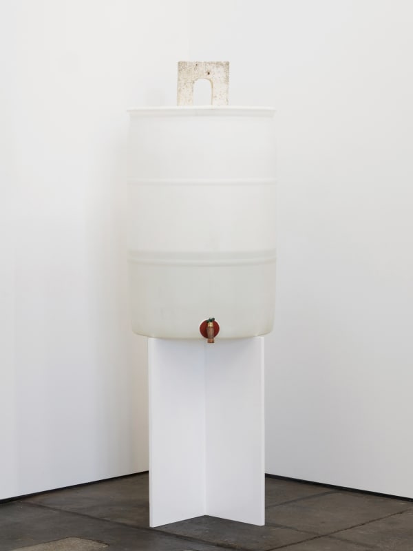 Will Rogan Arch with reservoir, 2018 Ceramic, sea life, plastic, wood, paint, sea water 71 x 25 x 25 in 180.3 x 63.5 x 63.5 cm
