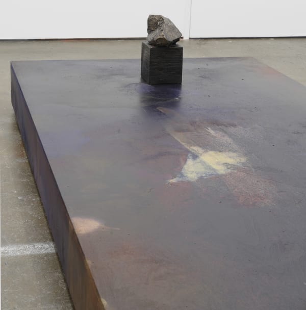 Liam Everett Untitled (let the sounds become known), 2017 Birch plywood, bronze, ink, salt, alcohol and enamel 26 x 42 x 90 in 66 x 106.7 x 228.6 cm