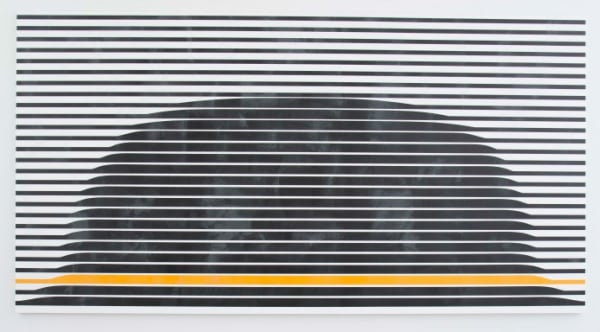 Sean Paul Dawn, 0.053 SEC., 2017 Ultraviolet-curable pigmented ink and acrylic on polyester/polymide 60 x 114 in 152.4 x 289.6 cm