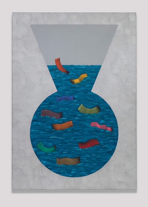Alex Olson Vessel (with Fish), 2017 Oil and modeling paste on canvas 71 x 53 in 180.3 x 134.6 cm