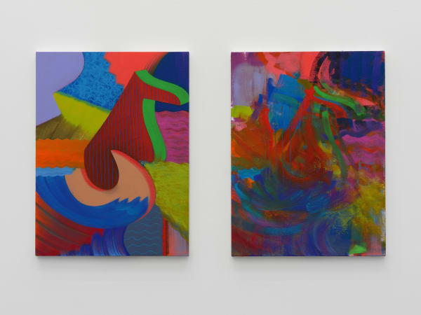 Alex Olson Mind’s Eye (eyes open, eyes closed) 5, 2017 Oil on canvas Diptych: each 24 x 18 x 3/4 in 61 x 45.7 x 1.9 cm
