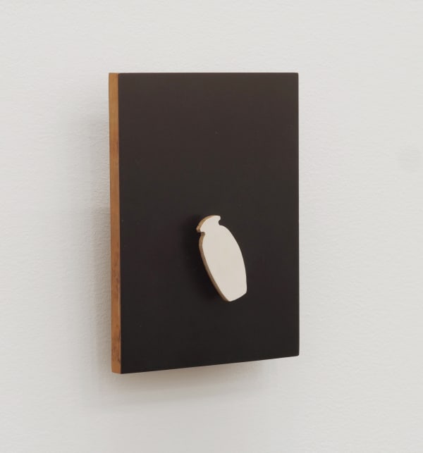 Will Rogan Suspended urn, 2018 Wood, paint, brass, book page, clock mechanism 6 1/2 x 5 x 1 3/4 in 16.5 x 12.7 x 4.4 cm