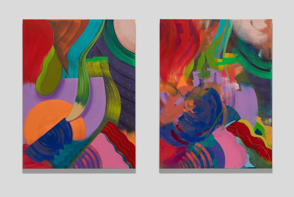 Alex Olson Mind’s Eye (eyes open, eyes closed) 3, 2016 Oil on canvas diptych: each 24 x 18 x 3/4 in 61 x 45.7 x 1.9 cm