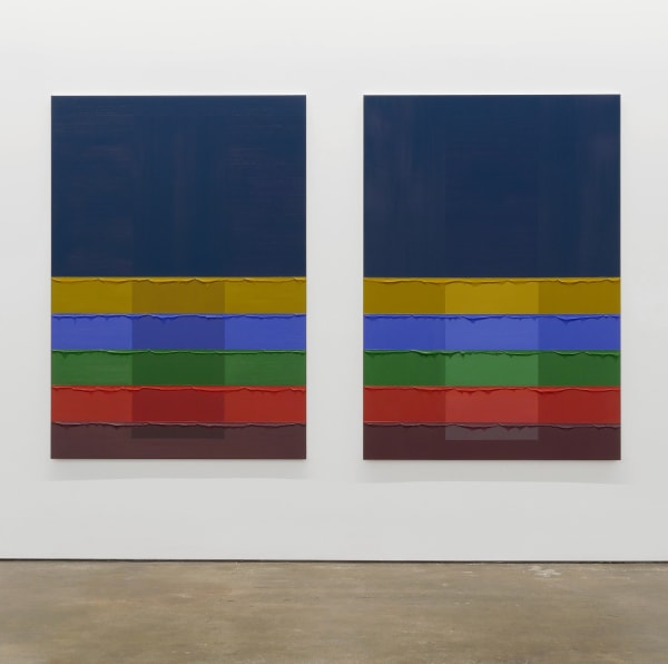 Alex Olson Lighthouse, 2016 Oil and modeling paste on canvas Diptych, each 71 x 50 in 180.34 x 127 cm