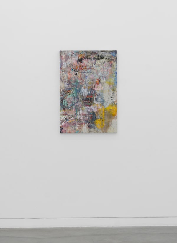 Liam Everett Untitled (Saint-Martin-Labouval), 2016 Oil, enamel, salt, and alcohol on linen 34 1/4 x 23 1/2 in 87 x 59.7 cm