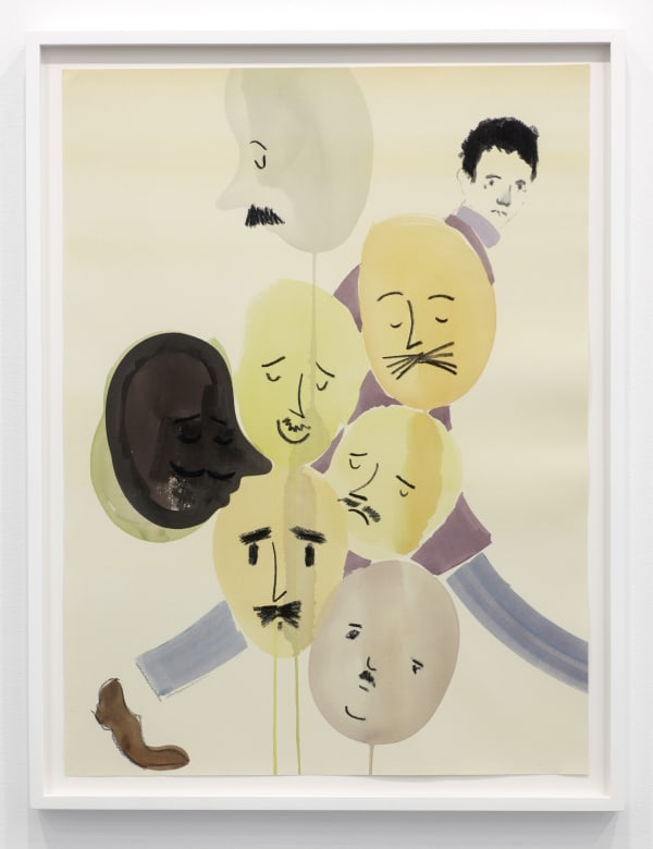 Sanya Kantarovsky Impression 2 (yellow), 2013 Watercolor and vine charcoal on paper 32 x 24 1/2 in 81.28 x 62.23 cm