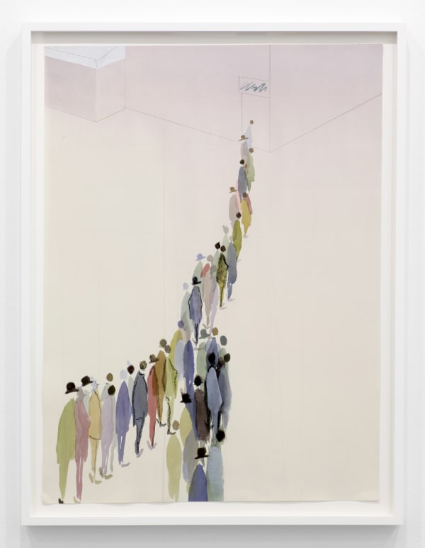 Sanya Kantarovsky Impression 3 (purple), 2013 Watercolor and vine charcoal on paper 32 x 24 1/2 in 81.28 x 62.23 cm