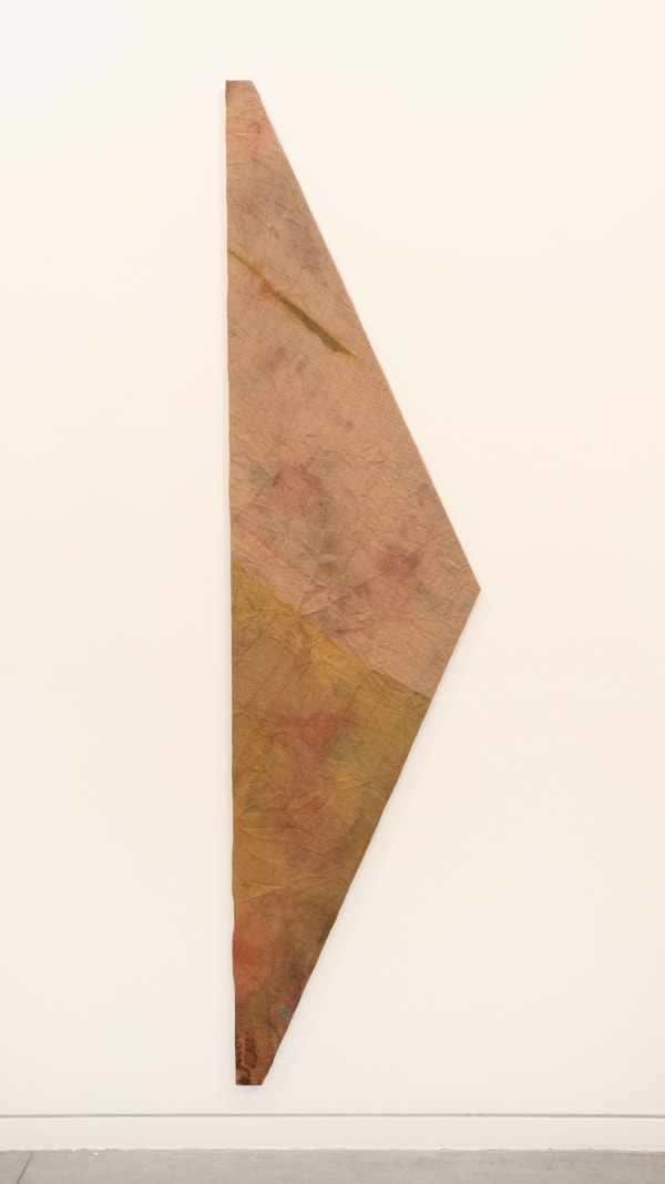 Liam Everett Being towards the end, near and remote, 2012 Ink, acrylic, alcohol, sea salt on burlap over wooden stretchers 96 1/2 x 24 in 245.11 x 60.96 cm