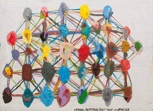 Chris Johanson Normal Natural Shit That Happens, 2010 Acrylic on wood 24 1/2 x 34 in 62.23 x 86.36 cm