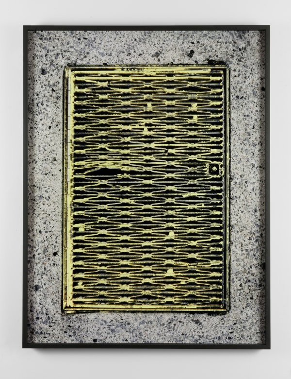 Matt Keegan Yellow Grate, 2014 C-print with silkscreen on UV plexi 47 x 36 in 119.4 x 91.4 cm