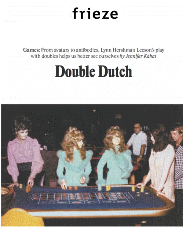 Lynn Hershman Leeson in Frieze, 2020