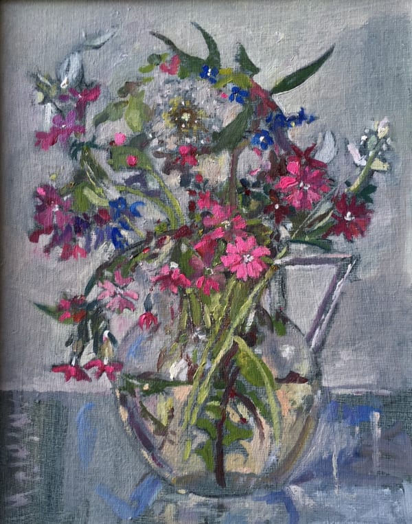 Muriel Mallows - Wild Flowers in Glass Jug, 2019