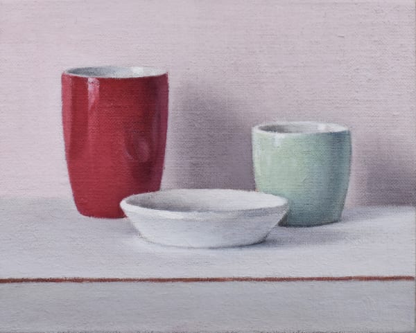David Stubbs, Red, white and green on grey and pink