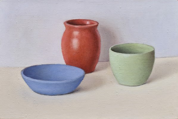 David Stubbs , Blue, red and jade, matt, 2024