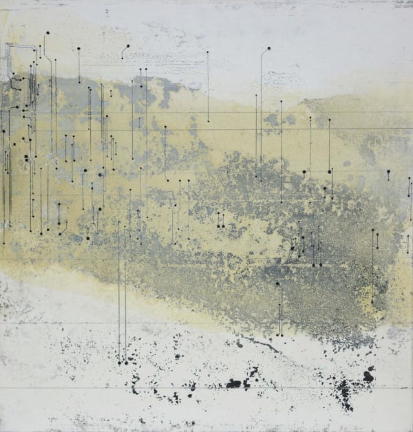 Mary Morrison, The Space Between I, oil & graphite on card, 26 x 26 cm