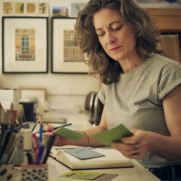 Frances Priest in her Edinburgh studio. Image credit Shannon Tofts