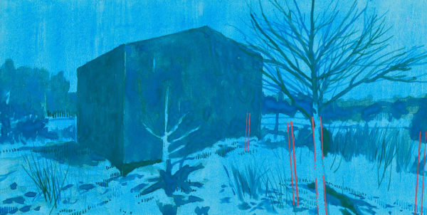 Barn Variations, Watercolours, watercolour on paper, 15 x 30 cm