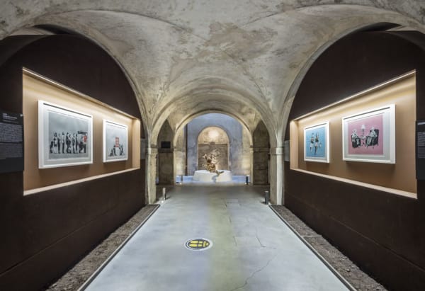 Banksy artwork hanging on wall