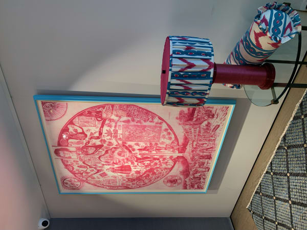 Exhibition artwork hanging on the walls