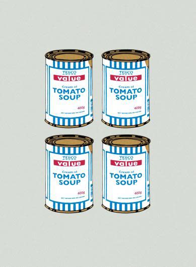 Banksy Soup Can Quad