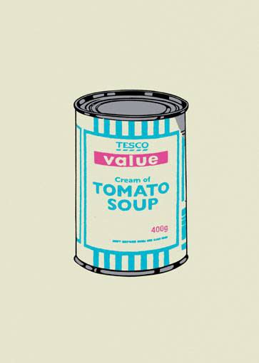 Banksy Soupcan Turquoisepink