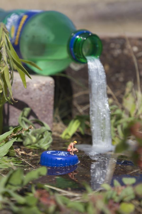 Slinkachu paradise print (person sat by a waterfall)